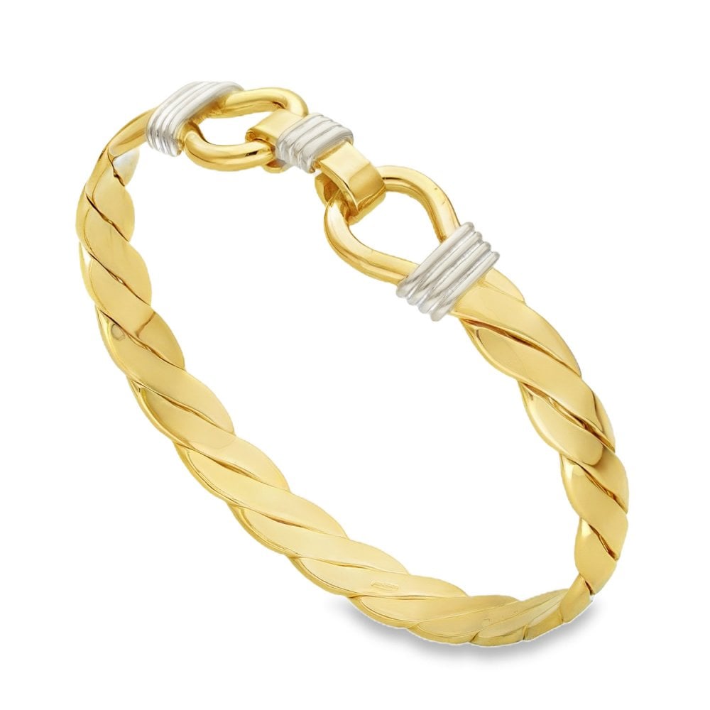 9ct Yellow Gold Closed Twist Bangle - 20cm - 35.9g