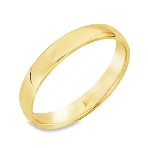 18ct Yellow Gold Plain Court Wedding Band - Size S½ - 3.5mm