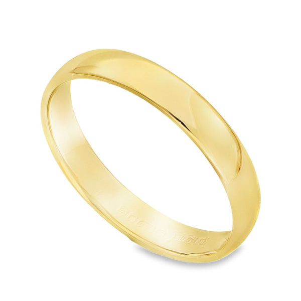18ct Yellow Gold Plain Court Wedding Band - Size S½ - 3.5mm