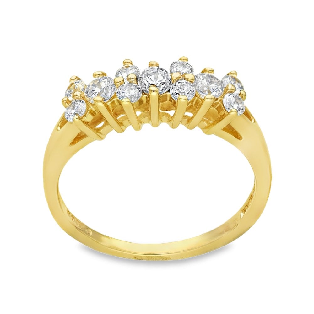 14ct Yellow Gold CZ Half-Eternity Ring - Size O - 3.4g