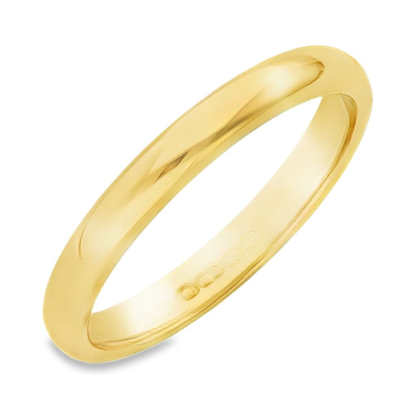 22ct Yellow Gold Plain Wedding Band - Size P - 3mm