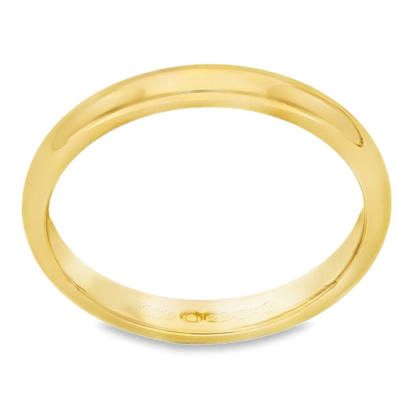 22ct Yellow Gold Plain Wedding Band - Size P - 3mm