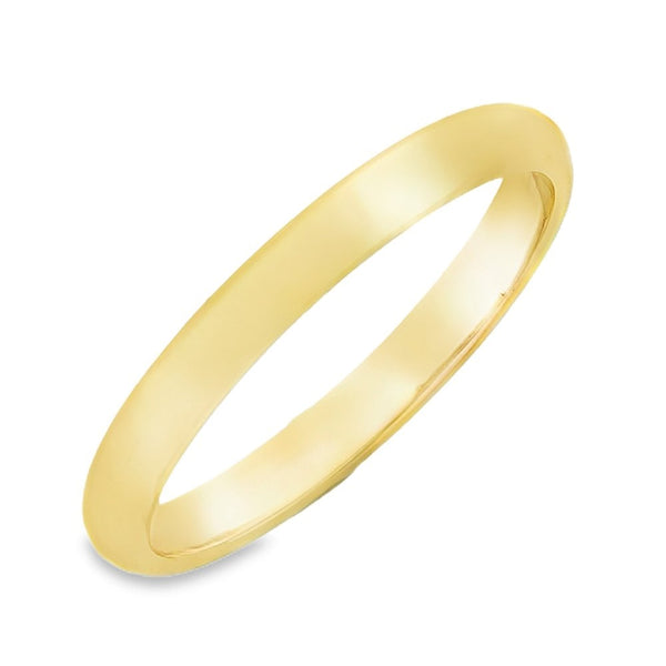 9ct Yellow Gold D-Shape Wedding Band - Size N - 2.5mm
