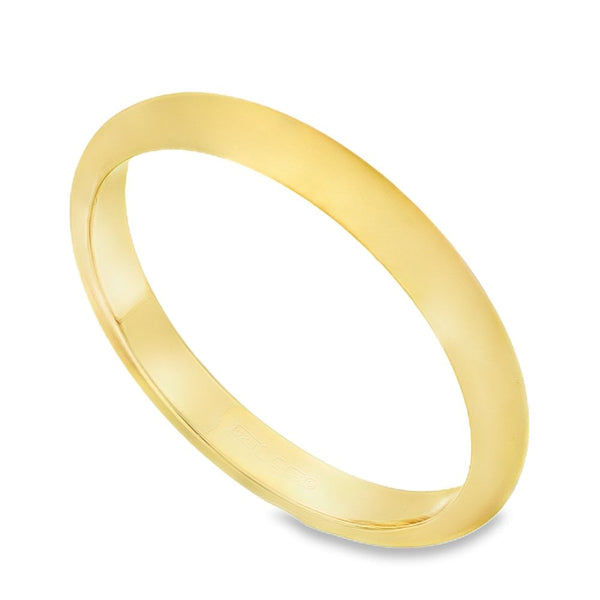 9ct Yellow Gold D-Shape Wedding Band - Size N - 2.5mm