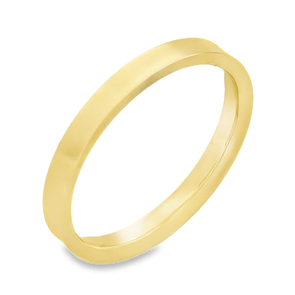 9ct Yellow Gold Flat D-Shape Band - Size N - 2.5mm