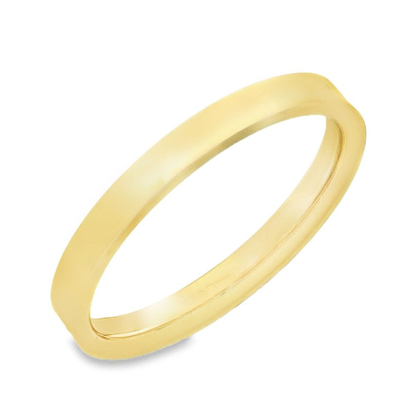 9ct Yellow Gold Flat D-Shape Band - Size N - 2.5mm