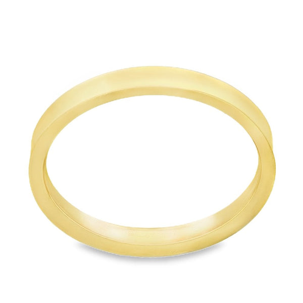 9ct Yellow Gold Flat D-Shape Band - Size N - 2.5mm