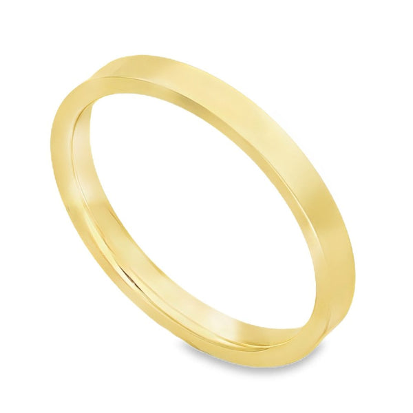 9ct Yellow Gold Flat D-Shape Band - Size N - 2.5mm