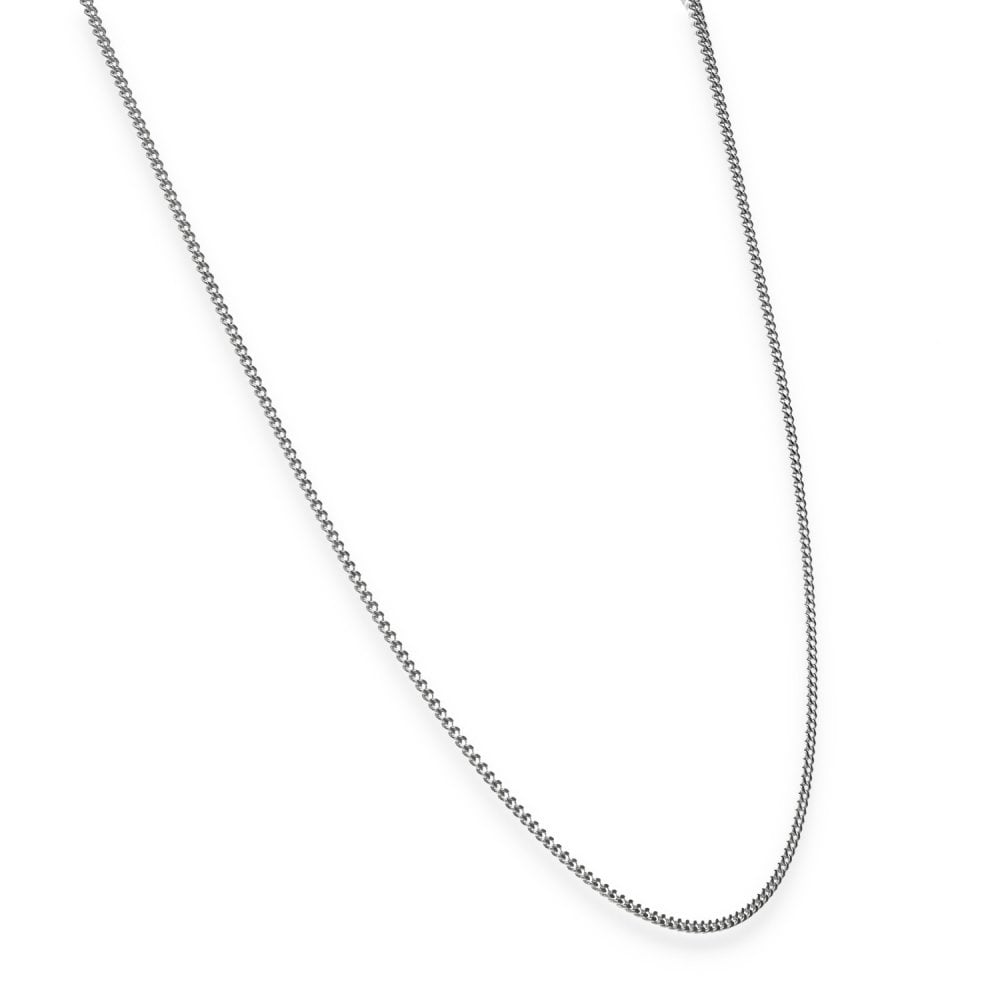 925 Sterling Silver Fine Flat Curb Chain - 20" - 2.9g
