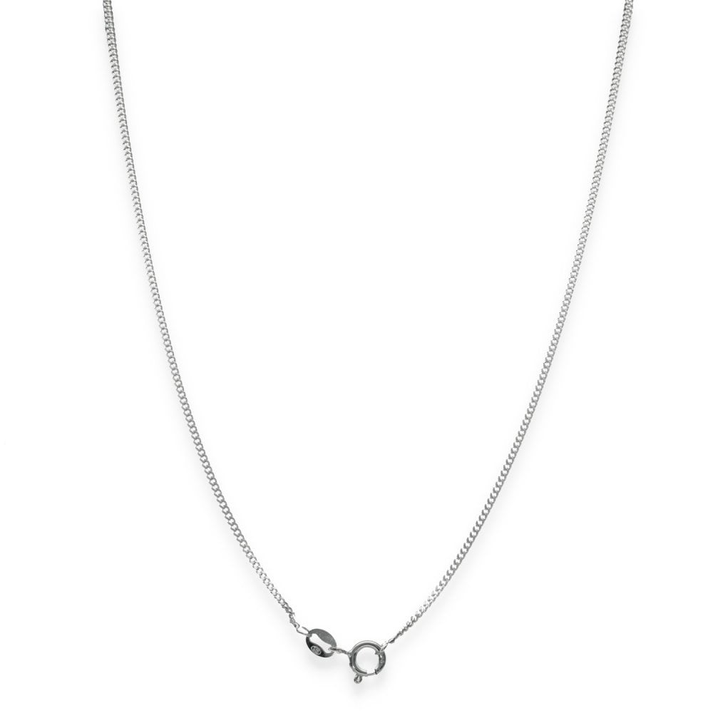 925 Sterling Silver Fine Flat Curb Chain - 20" - 2.9g