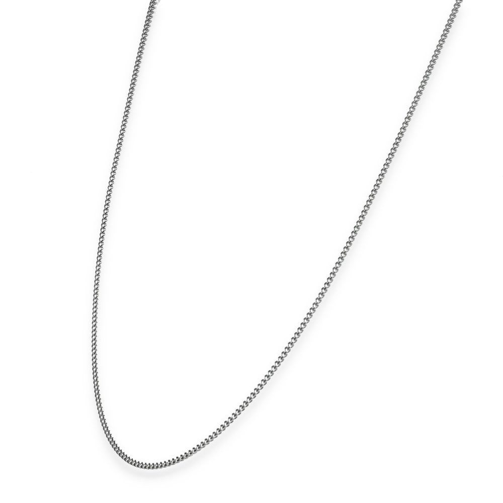 925 Sterling Silver Fine Flat Curb Chain - 20" - 2.9g
