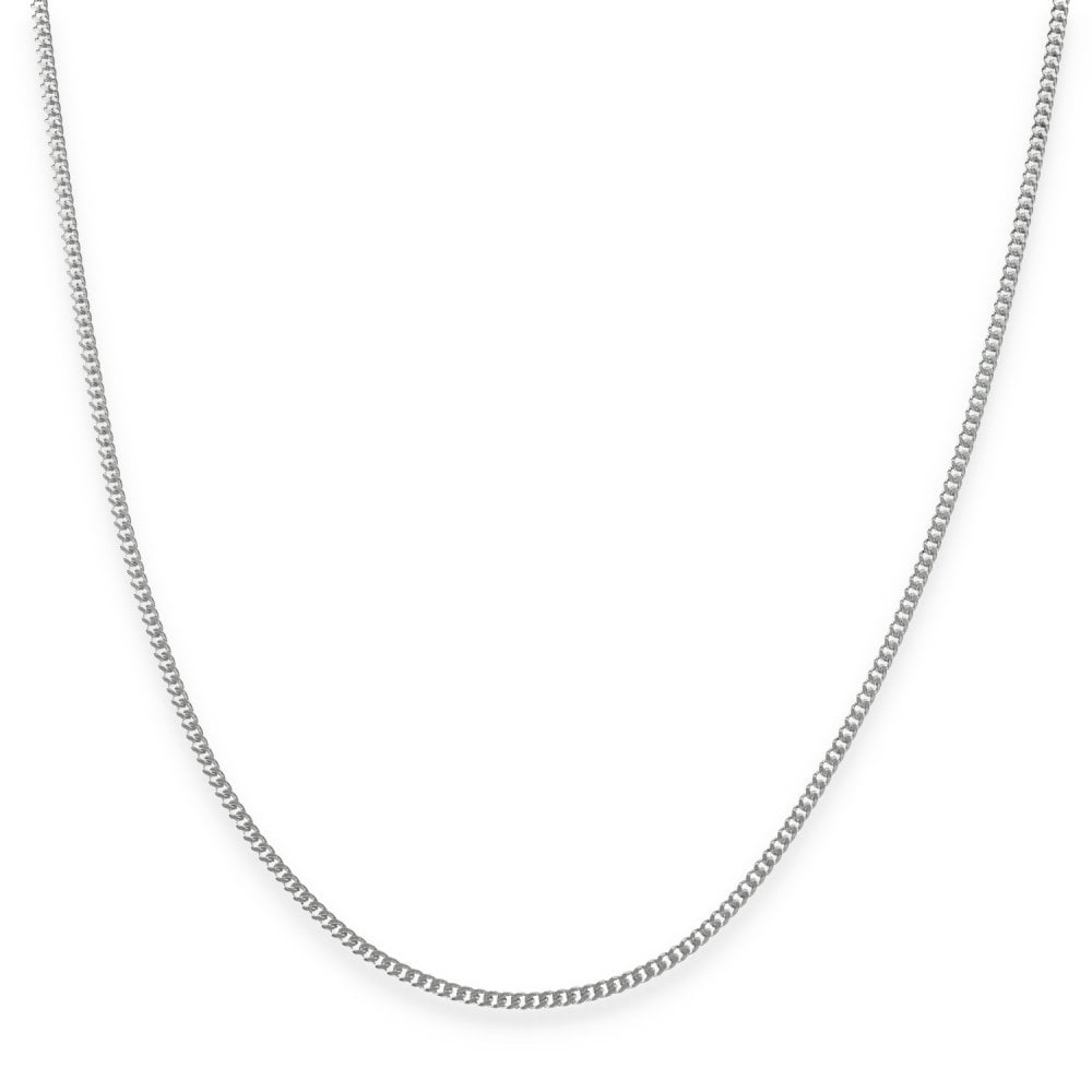 925 Sterling Silver Fine Flat Curb Chain - 18" - 2.7g
