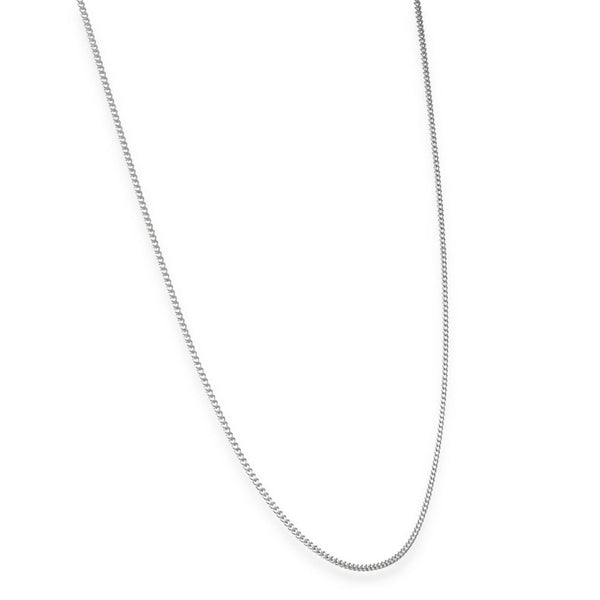 925 Sterling Silver Fine Flat Curb Chain - 18" - 2.7g