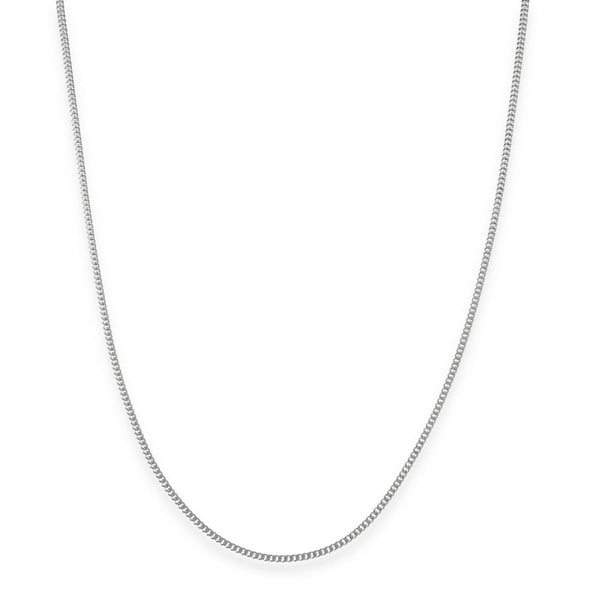 925 Sterling Silver Fine Flat Curb Chain - 18" - 2.7g