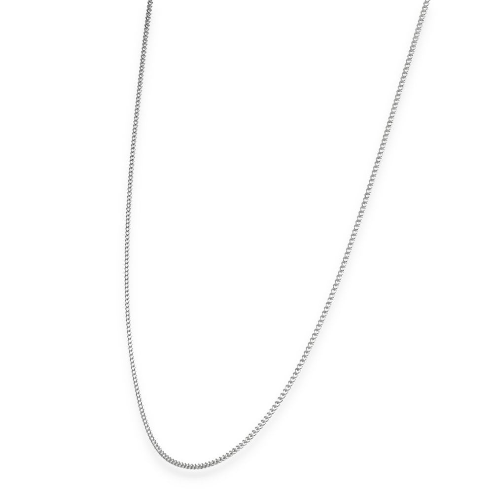 925 Sterling Silver Fine Flat Curb Chain - 18" - 2.7g