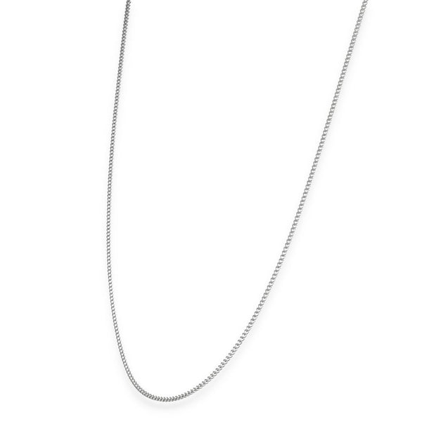 925 Sterling Silver Fine Flat Curb Chain - 18" - 2.7g