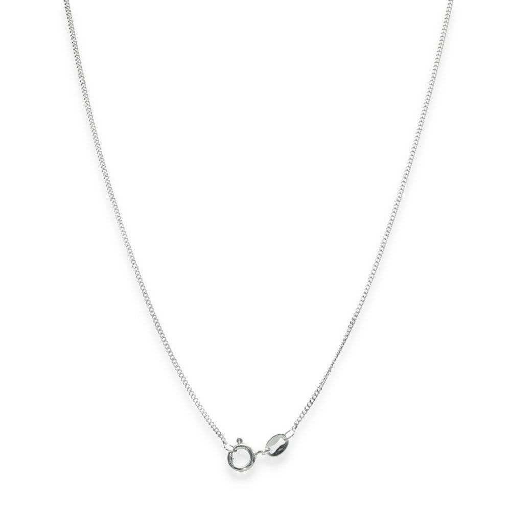 925 Sterling Silver Fine Flat Curb Chain - 16" - 1.8g