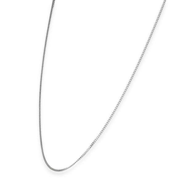 925 Sterling Silver Fine Flat Curb Chain - 16" - 1.8g