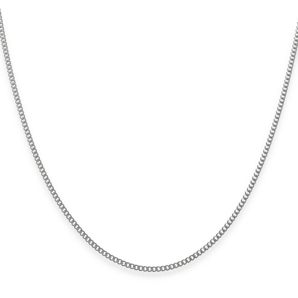 925 Sterling Silver Fine Flat Curb Chain - 18/20" - 2.8g