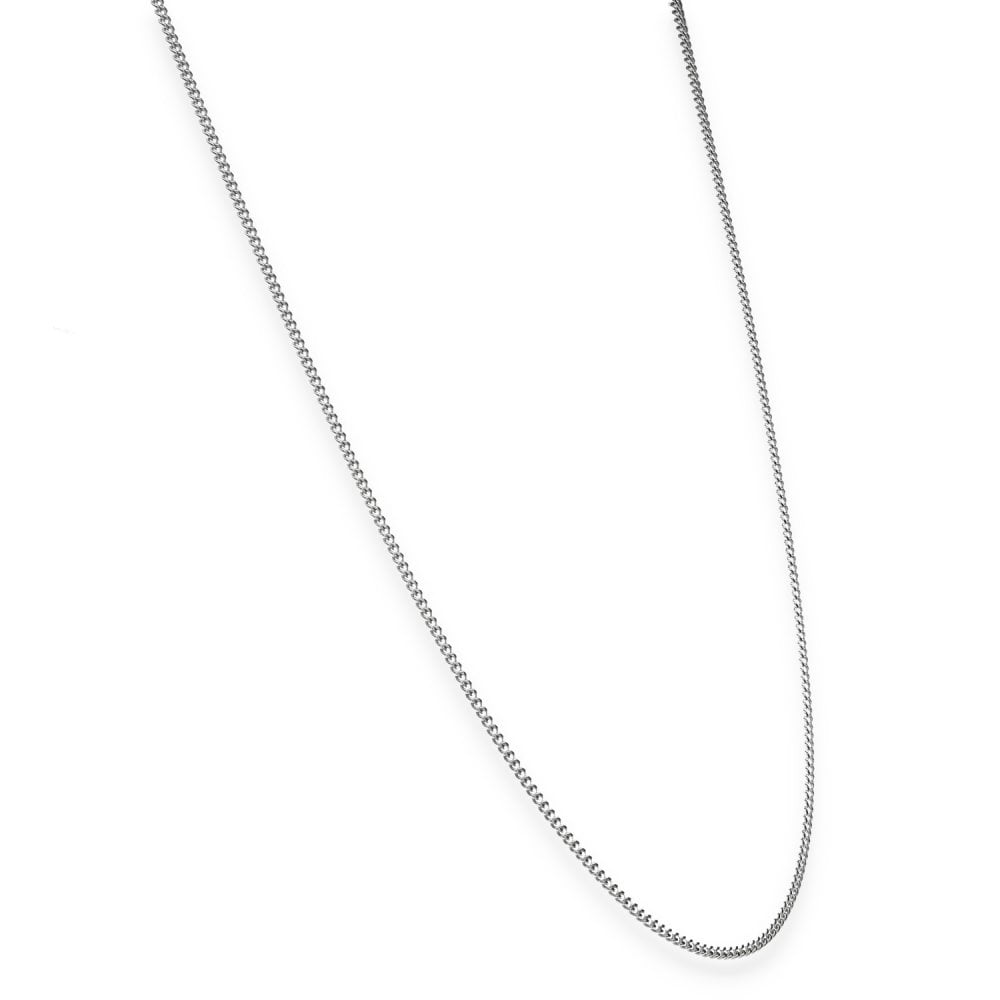 925 Sterling Silver Fine Flat Curb Chain - 18/20" - 2.8g
