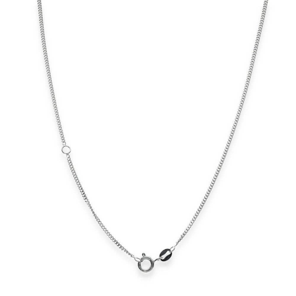 925 Sterling Silver Fine Flat Curb Chain - 18/20" - 2.8g