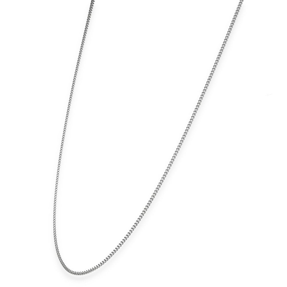 925 Sterling Silver Fine Flat Curb Chain - 18/20" - 2.8g