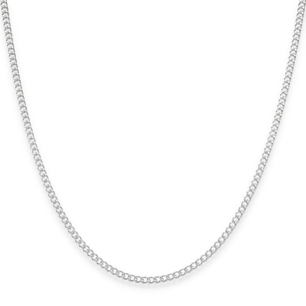 925 Sterling Silver Fine Flat Curb Chain - 16" - 4.9g