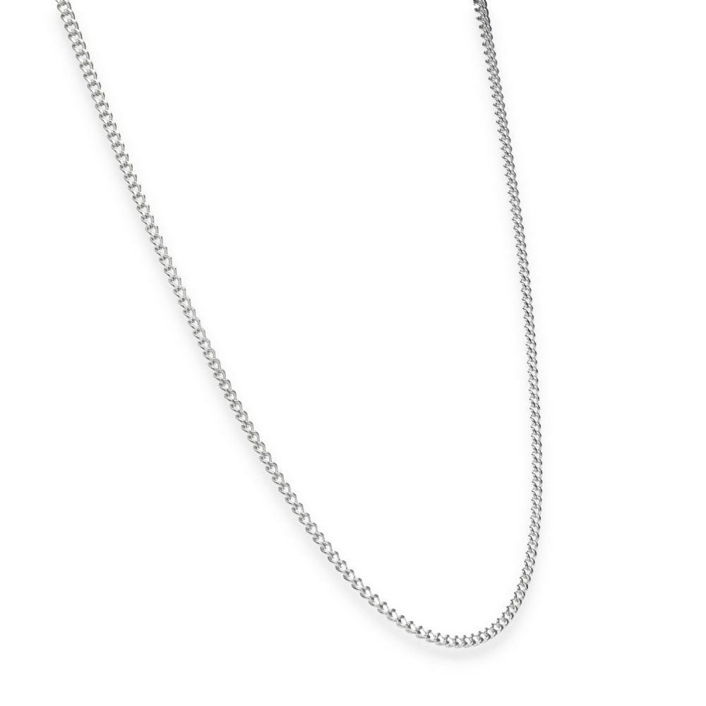 925 Sterling Silver Fine Flat Curb Chain - 16" - 4.9g