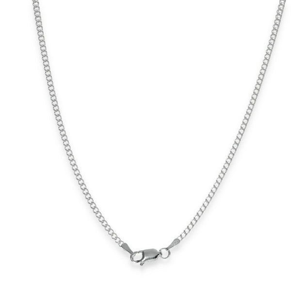 925 Sterling Silver Fine Flat Curb Chain - 16" - 4.9g
