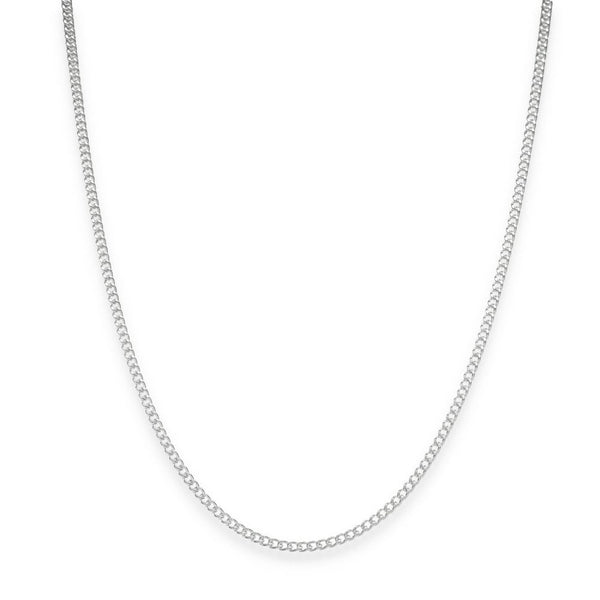 925 Sterling Silver Fine Flat Curb Chain - 16" - 4.9g