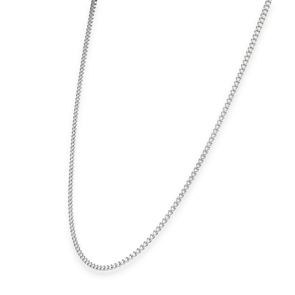 925 Sterling Silver Fine Flat Curb Chain - 16" - 4.9g