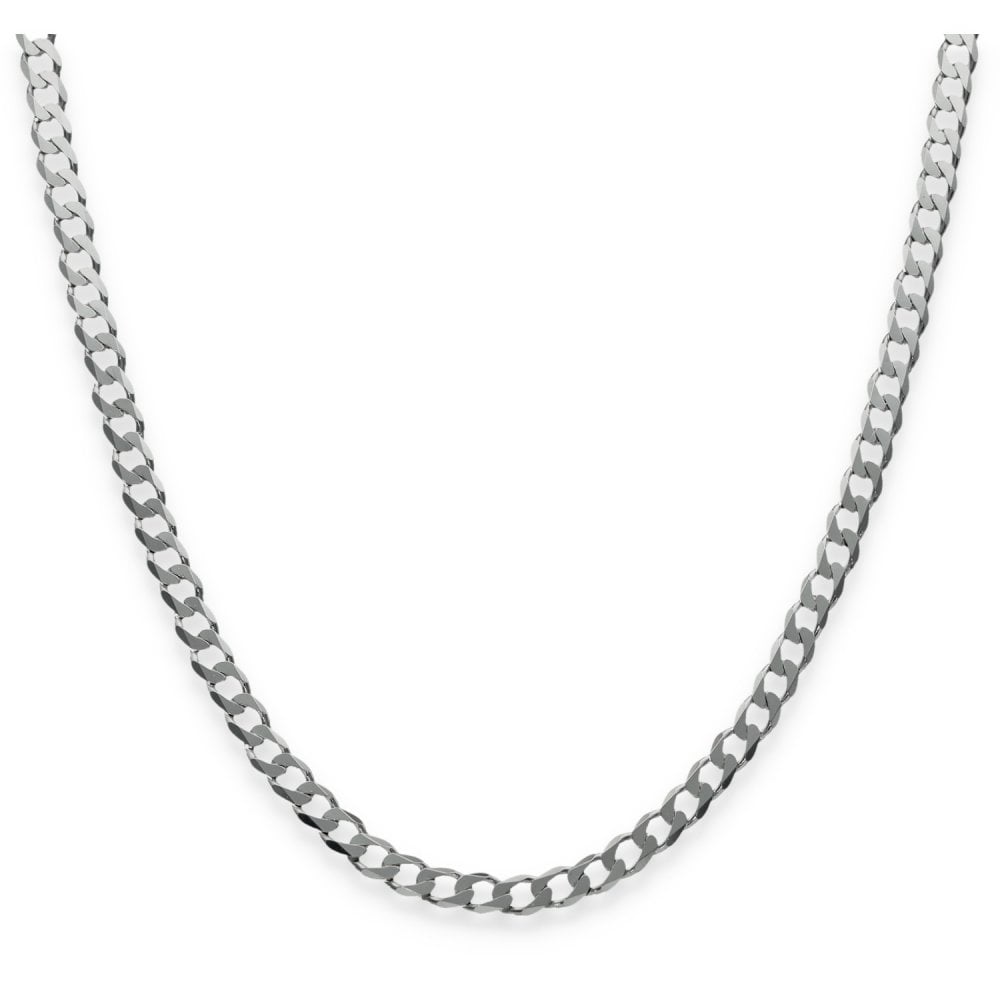 925 Sterling Silver Patterned Flat Curb Chain - 20" - 10.1g