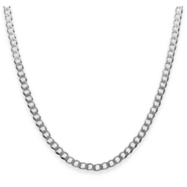 925 Sterling Silver Patterned Flat Curb Chain - 20" - 10.1g