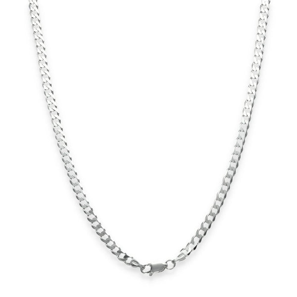925 Sterling Silver Patterned Flat Curb Chain - 20" - 10.1g
