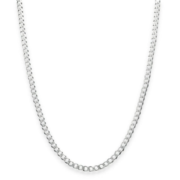 925 Sterling Silver Patterned Flat Curb Chain - 20" - 10.1g