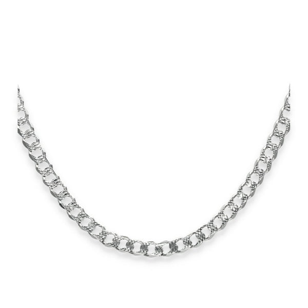 925 Sterling Silver Patterned Flat Curb Chain - 16" - 8.0g