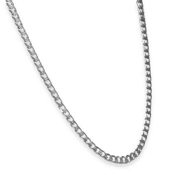 925 Sterling Silver Patterned Flat Curb Chain - 16" - 8.0g