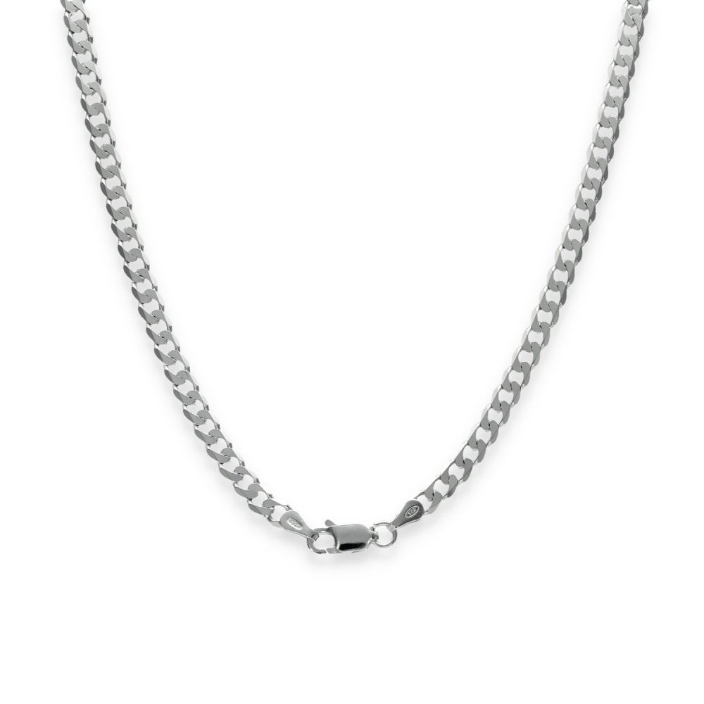 925 Sterling Silver Patterned Flat Curb Chain - 16" - 8.0g