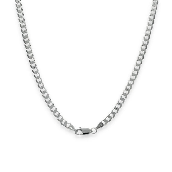 925 Sterling Silver Patterned Flat Curb Chain - 16" - 8.0g