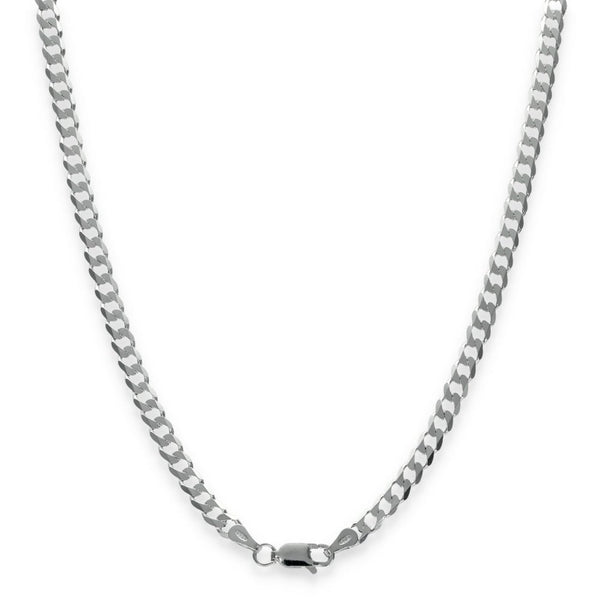 925 Sterling Silver Patterned Flat Curb Chain - 18" - 10.2g