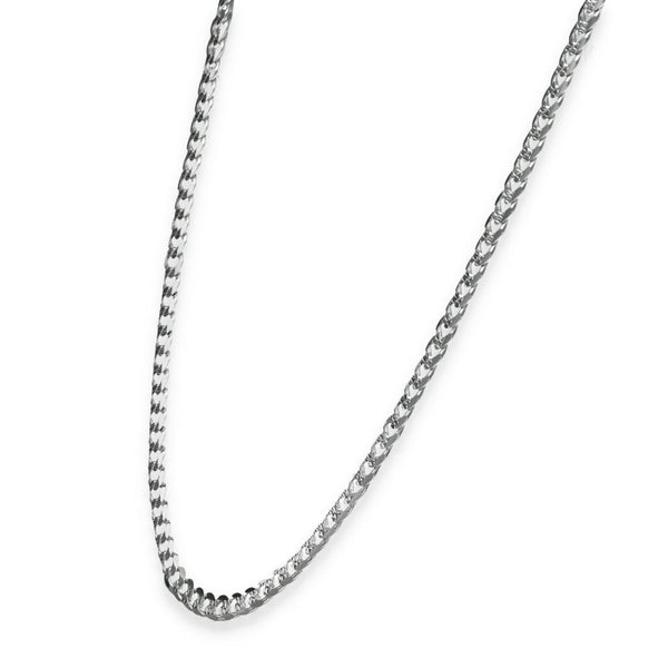 925 Sterling Silver Patterned Flat Curb Chain - 18" - 10.2g