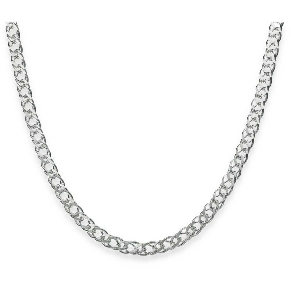 925 Sterling Silver Flat Double Curb Chain - 18" - 13.5g