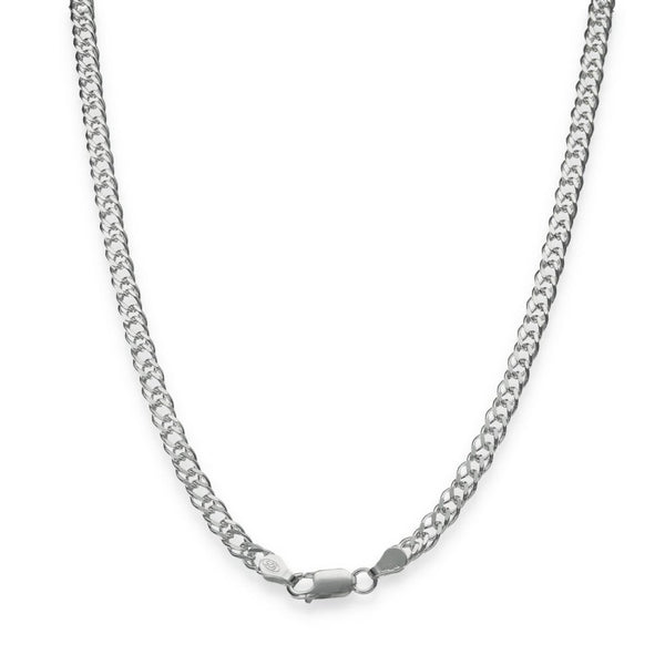 925 Sterling Silver Flat Double Curb Chain - 18" - 13.5g