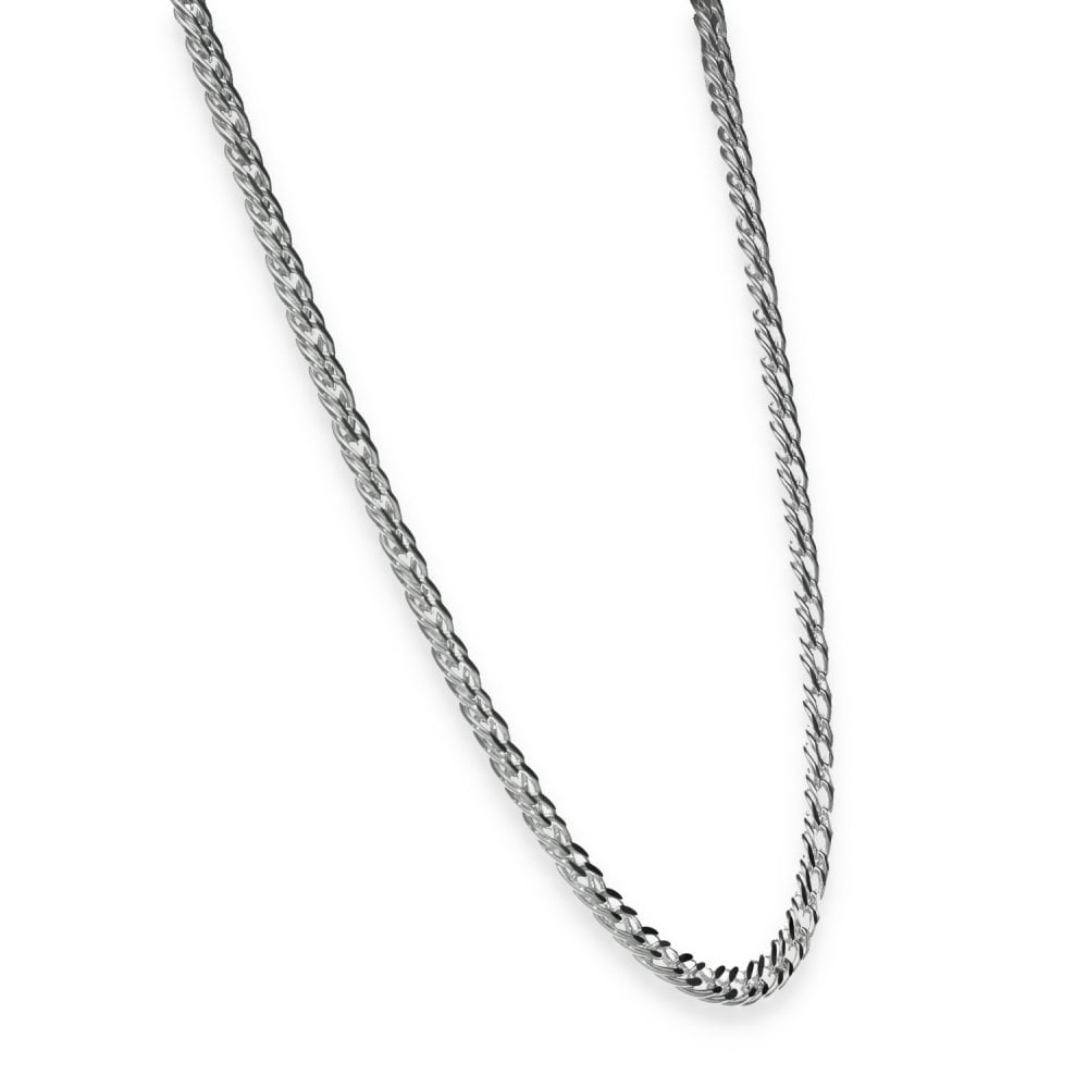 925 Sterling Silver Flat Double Curb Chain - 16" - 11.8g