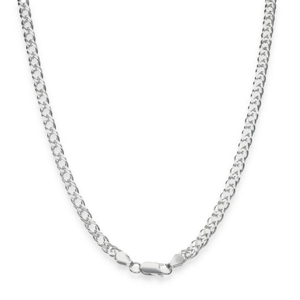 925 Sterling Silver Flat Double Curb Chain - 16" - 11.8g