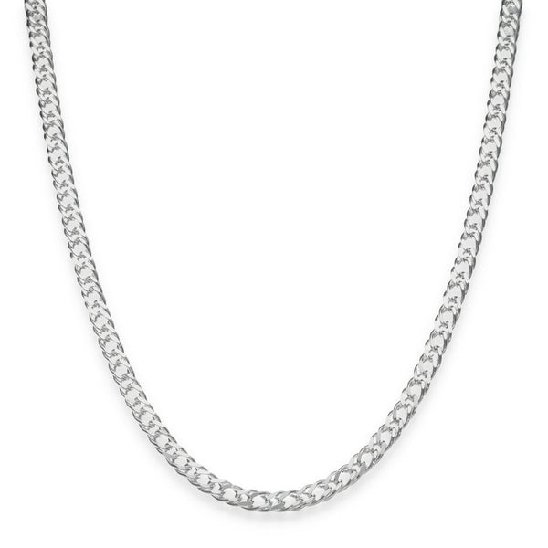 925 Sterling Silver Flat Double Curb Chain - 16" - 11.8g