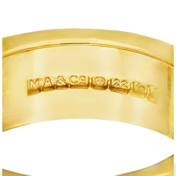 22ct Yellow Gold Plain D-Shape Wedding Band - Size O - 7mm
