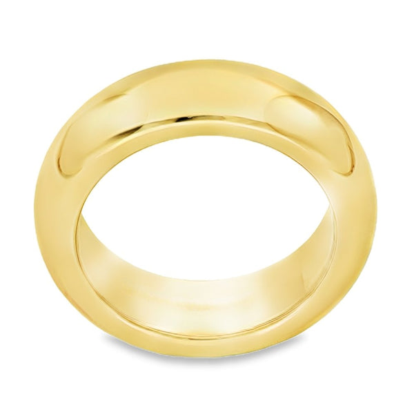 22ct Yellow Gold Plain D-Shape Wedding Band - Size O - 7mm