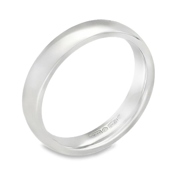 950 Platinum Plain Court Wedding Band - Size J½ - 4mm