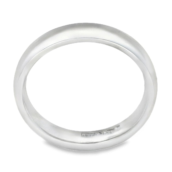 950 Platinum Plain Court Wedding Band - Size J½ - 4mm